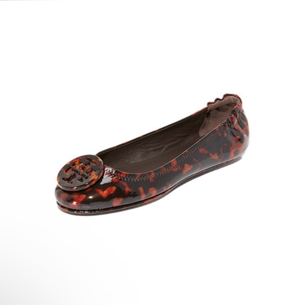 Tory Burch Patent Leather Tortoise Ballet Flats Women Size 8 Brown - Picture 2 of 10